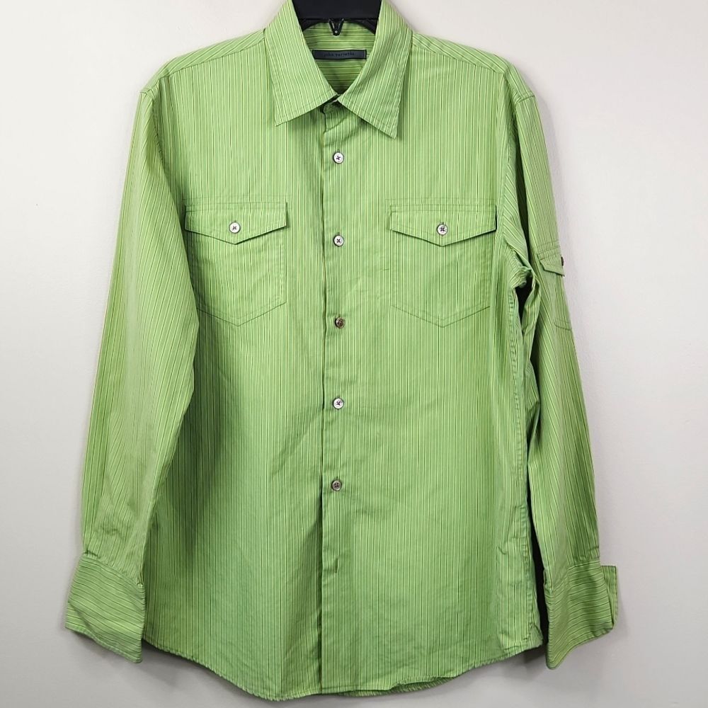 John Varvatos 2 Pocket Long Sleeve Minimalist Button Down Shirt Small
